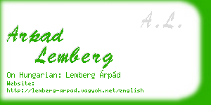 arpad lemberg business card